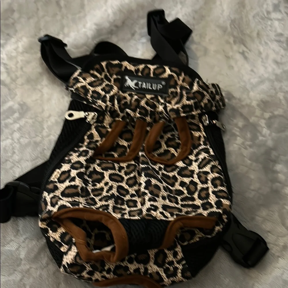 Leopard Print Dog Carrier Backpack